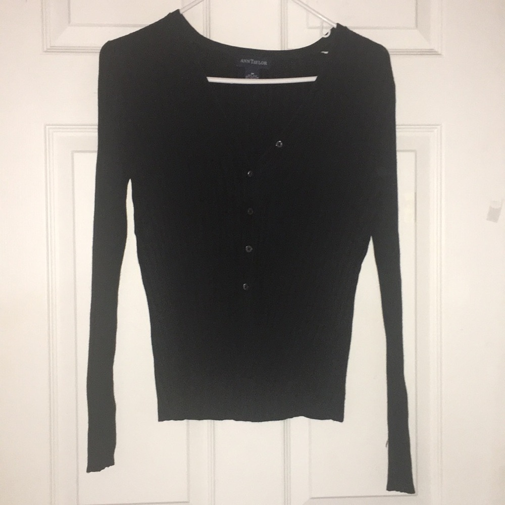 Black button down sweater